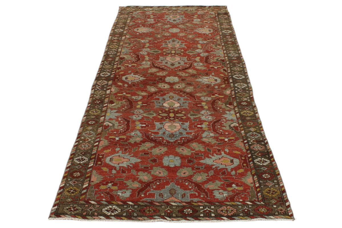 4x10 Rust and Brown Persian Tribal Runner