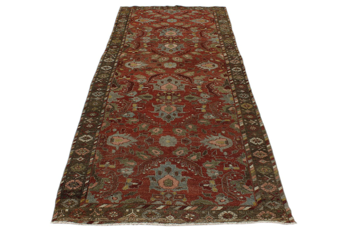 4x10 Rust and Brown Persian Tribal Runner