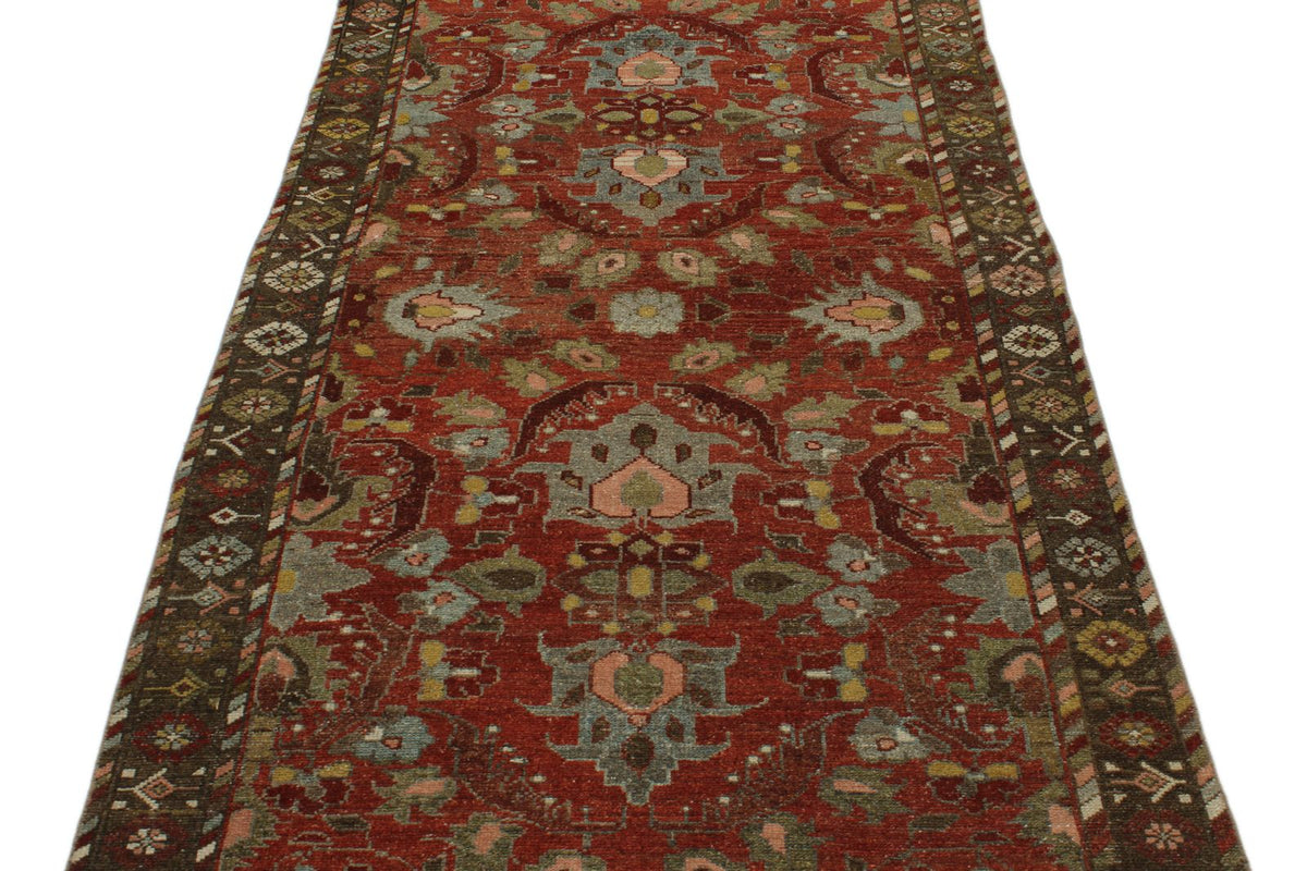 4x10 Rust and Brown Persian Tribal Runner