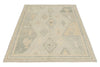 4x7 Ivory and Multicolor Turkish Oushak Rug