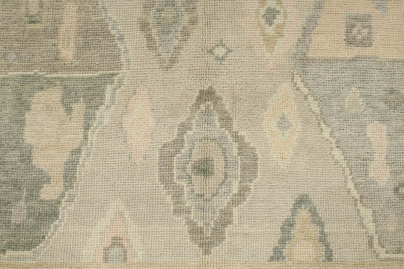 4x7 Ivory and Multicolor Turkish Oushak Rug