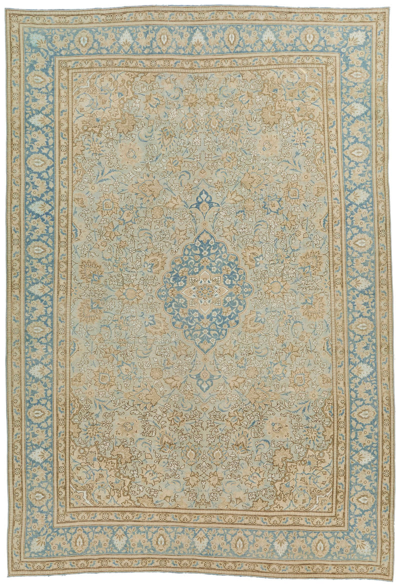 8x12 Light Brown and Blue Persian Traditional Rug