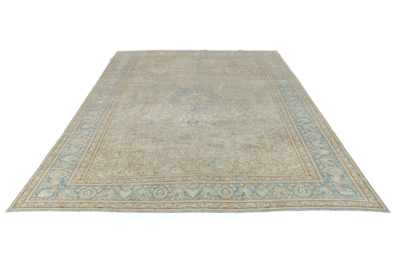 8x12 Light Brown and Blue Persian Traditional Rug