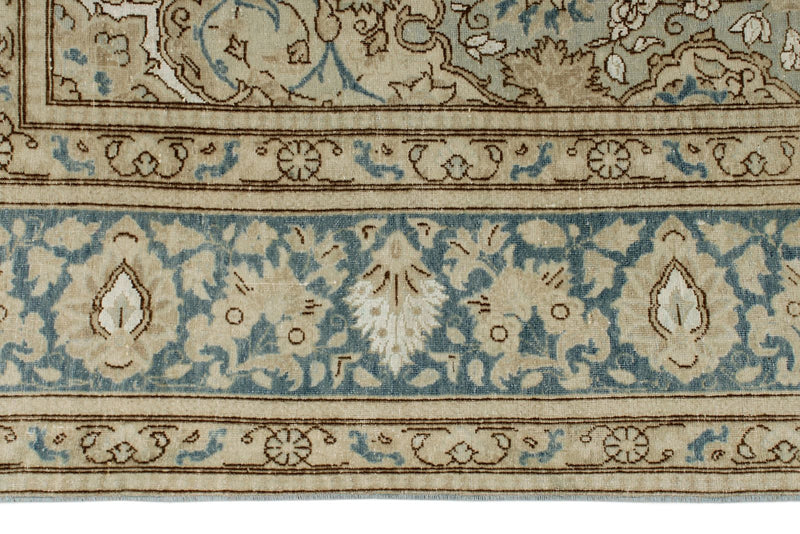 8x12 Light Brown and Blue Persian Traditional Rug