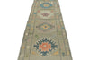 3x15 Gray and Multicolor Turkish Oushak Runner