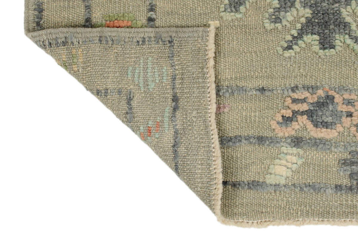 3x15 Gray and Multicolor Turkish Oushak Runner