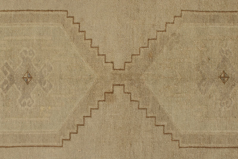 4x9 Ivory and Beige Turkish Tribal Rug