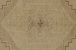 4x9 Ivory and Beige Turkish Tribal Rug