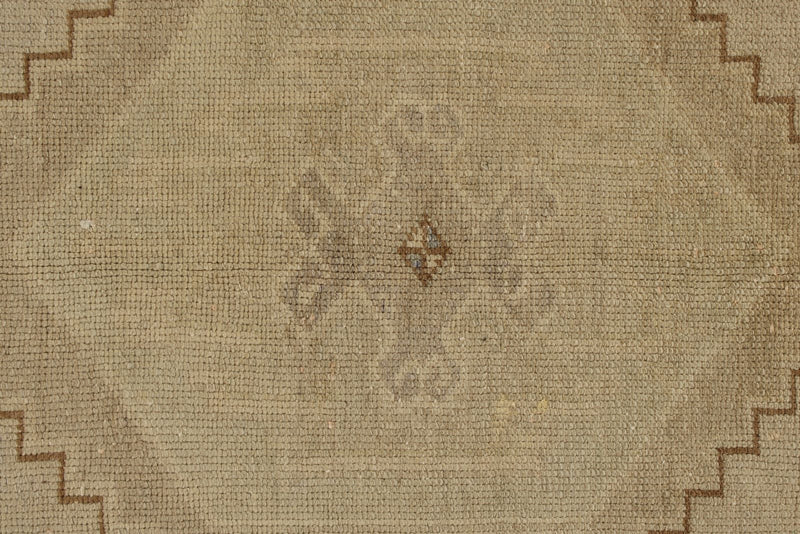 4x9 Ivory and Beige Turkish Tribal Rug