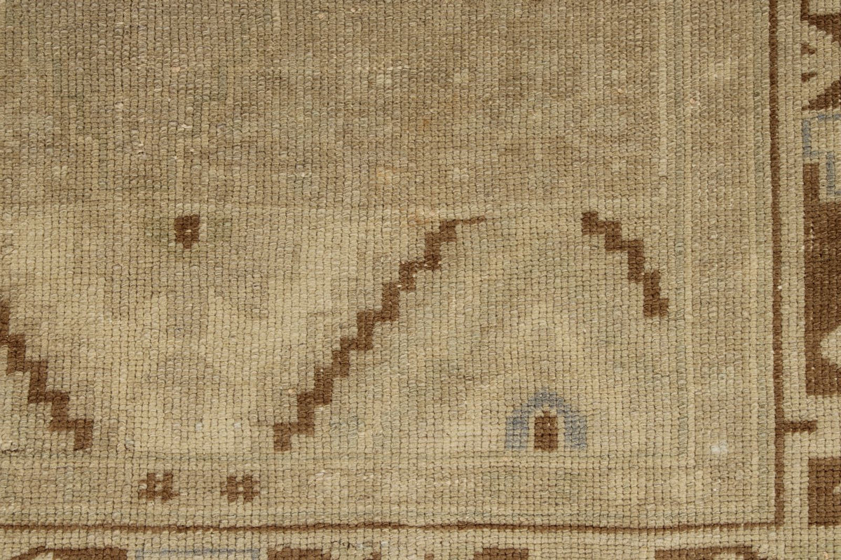 4x9 Ivory and Beige Turkish Tribal Rug