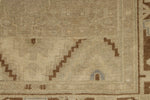 4x9 Ivory and Beige Turkish Tribal Rug