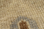 4x9 Ivory and Beige Turkish Tribal Rug
