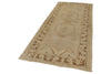4x9 Ivory and Beige Turkish Tribal Rug