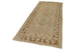 4x9 Ivory and Beige Turkish Tribal Rug