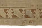 4x9 Ivory and Beige Turkish Tribal Rug