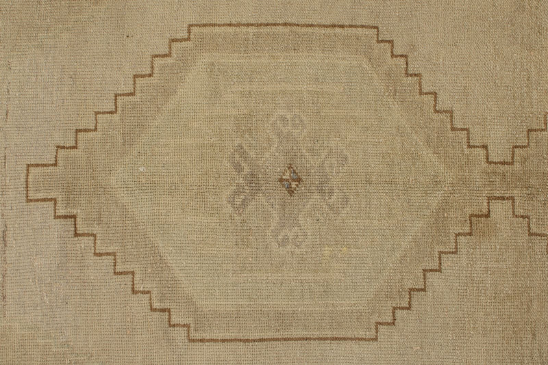 4x9 Ivory and Beige Turkish Tribal Rug