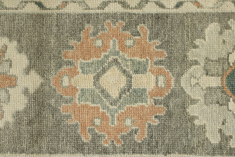 3x17 Gray and Ivory Turkish Oushak Runner