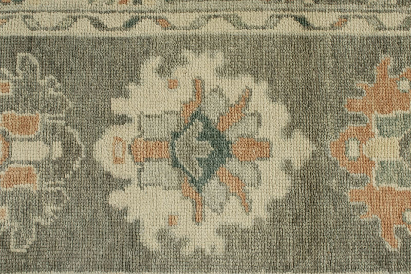 3x17 Gray and Ivory Turkish Oushak Runner