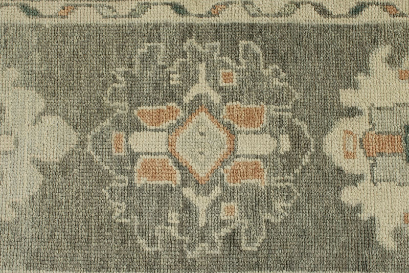 3x17 Gray and Ivory Turkish Oushak Runner
