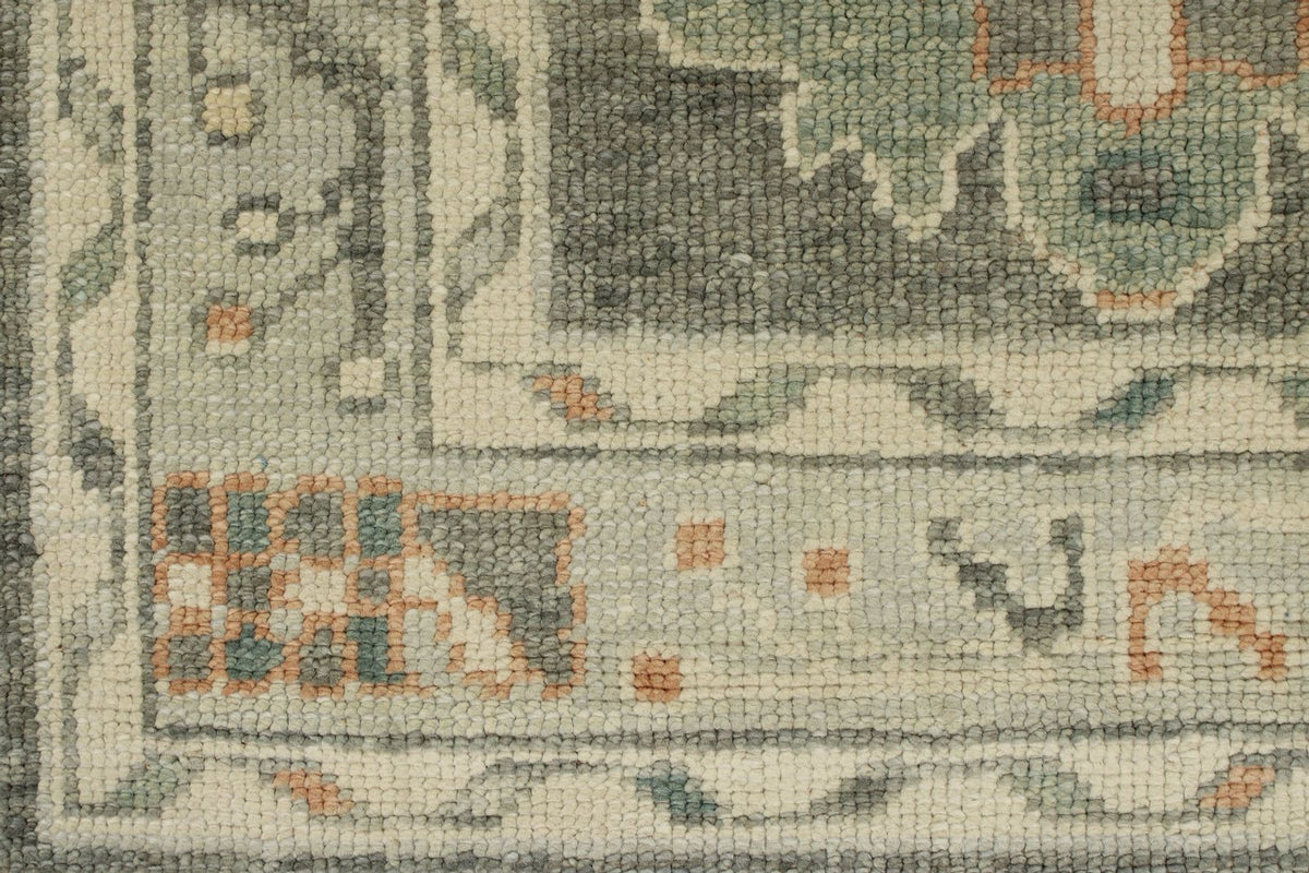 3x17 Gray and Ivory Turkish Oushak Runner