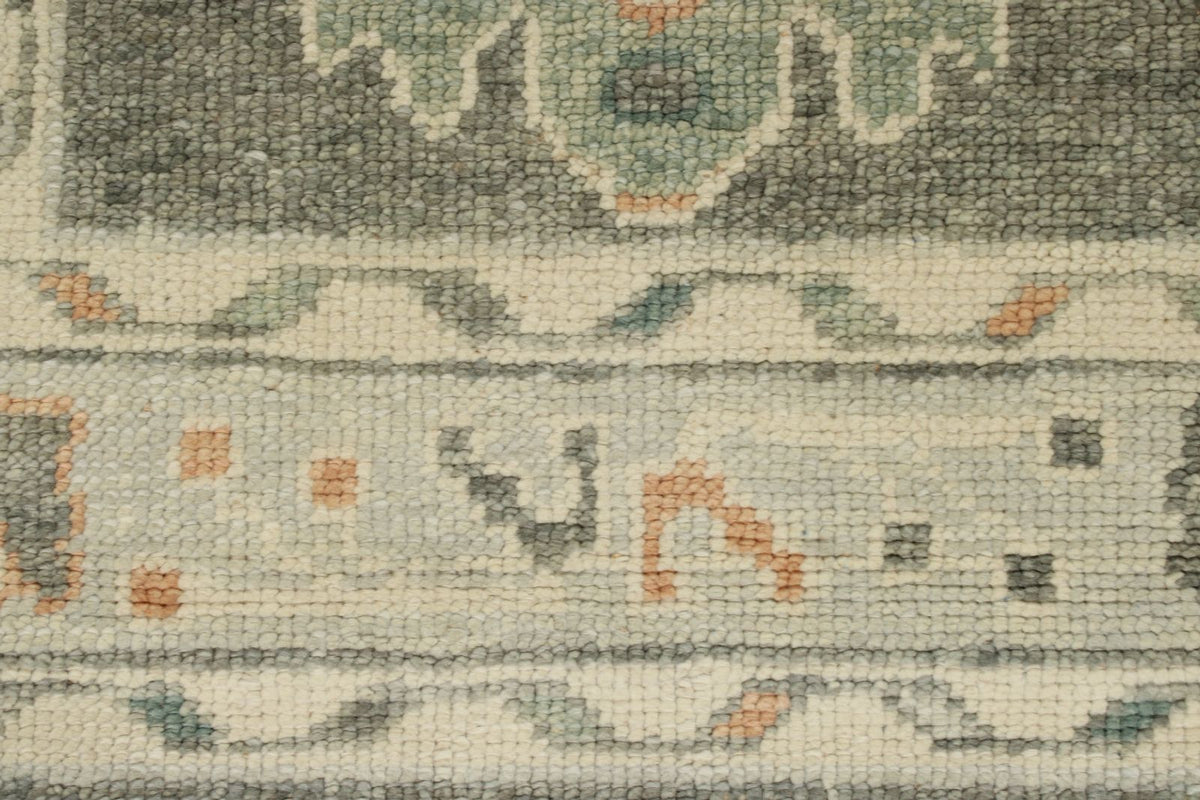 3x17 Gray and Ivory Turkish Oushak Runner