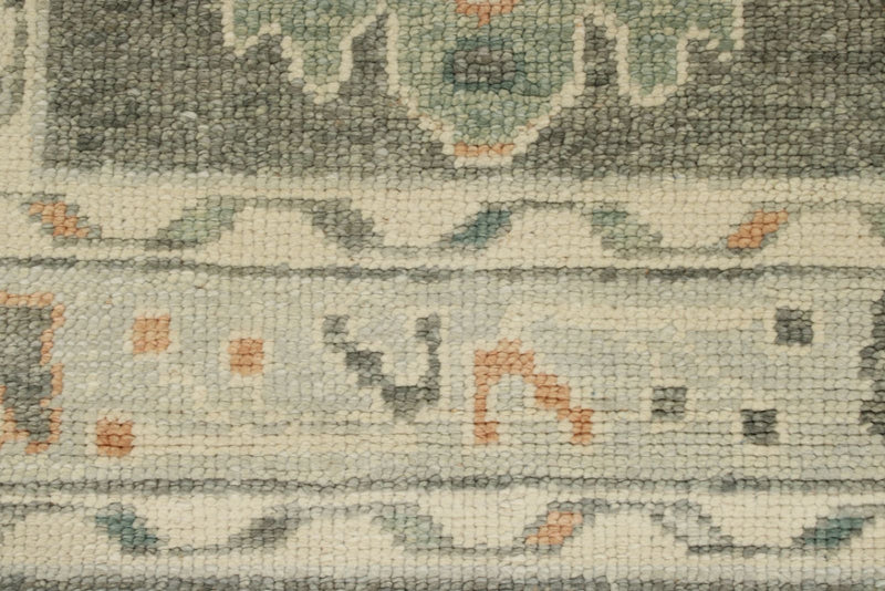 3x17 Gray and Ivory Turkish Oushak Runner