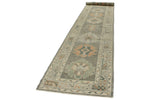 3x17 Gray and Ivory Turkish Oushak Runner