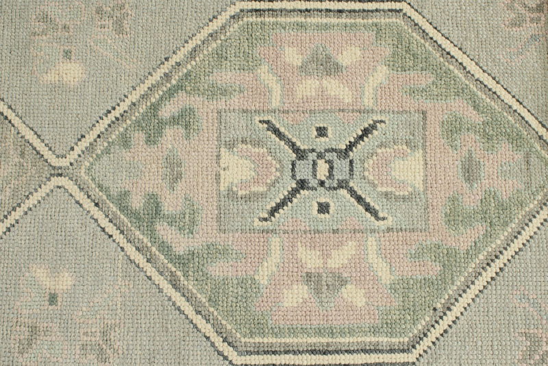 3x17 Light Gray and Gray Turkish Oushak Runner