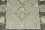 3x17 Light Gray and Gray Turkish Oushak Runner