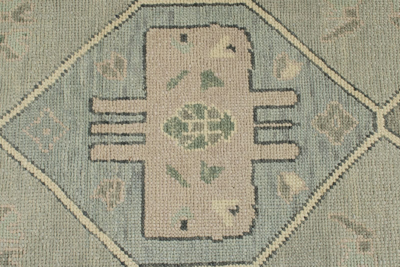 3x17 Light Gray and Gray Turkish Oushak Runner