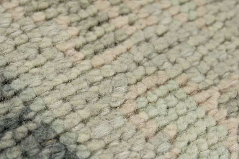 3x17 Light Gray and Gray Turkish Oushak Runner