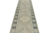 3x17 Light Gray and Gray Turkish Oushak Runner