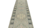 3x17 Light Gray and Gray Turkish Oushak Runner