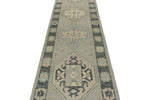 3x17 Light Gray and Gray Turkish Oushak Runner