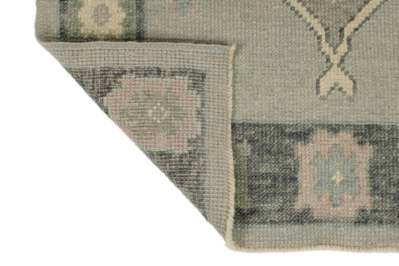 3x17 Light Gray and Gray Turkish Oushak Runner