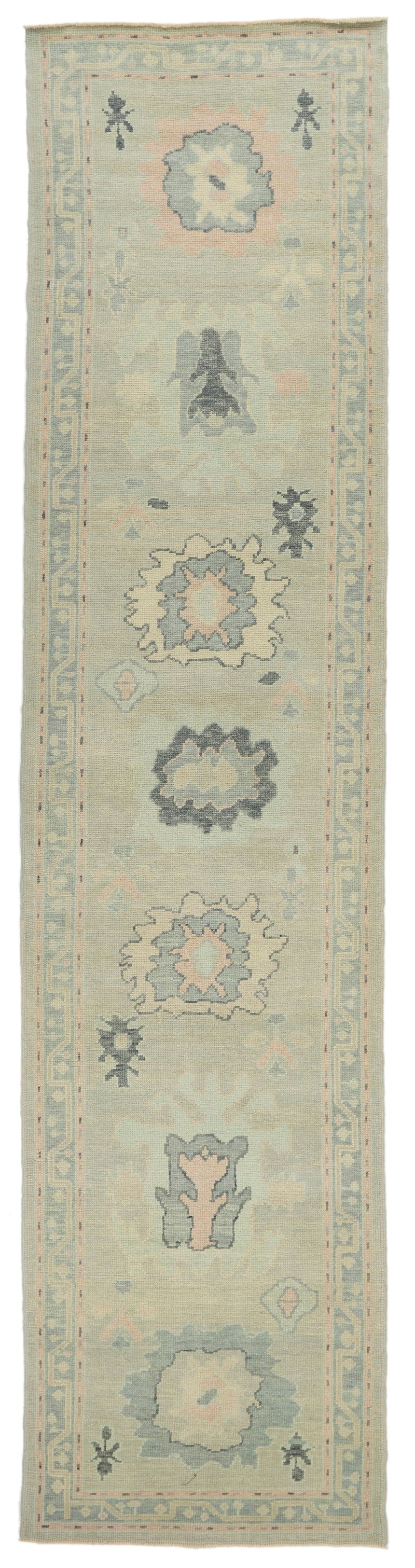 3x14 Gray Turkish Oushak Runner