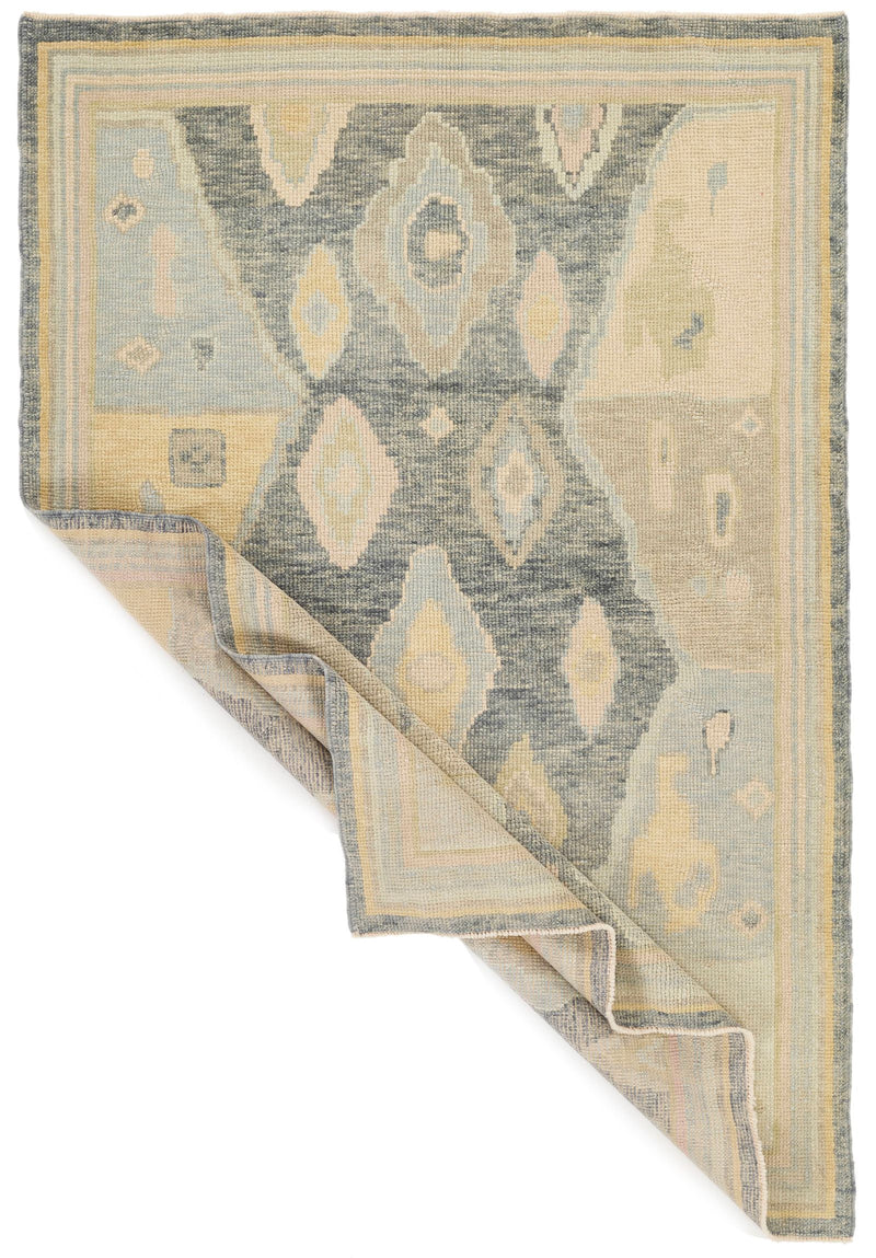 4x6 Gray and Multicolor Turkish Oushak Rug