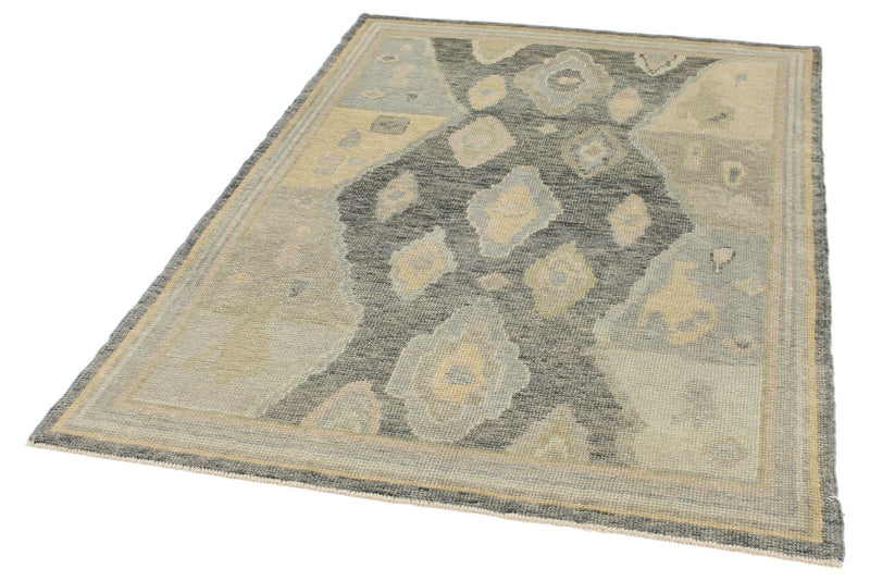 4x6 Gray and Multicolor Turkish Oushak Rug