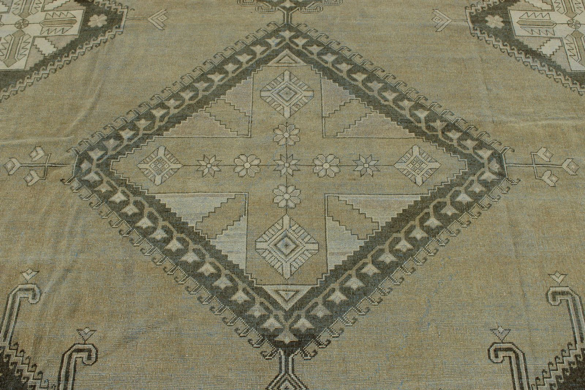 11x17 Light Green and Light Brown Persian Traditional Rug