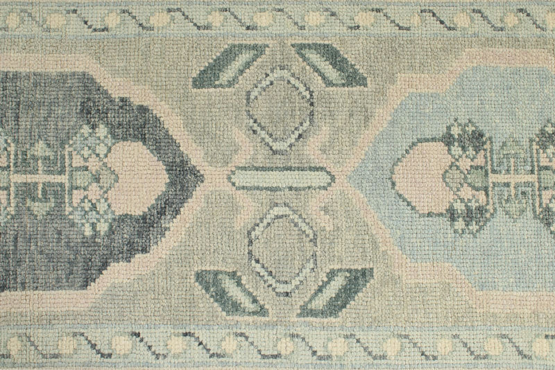 3x16 Gray and Ivory Turkish Oushak Runner