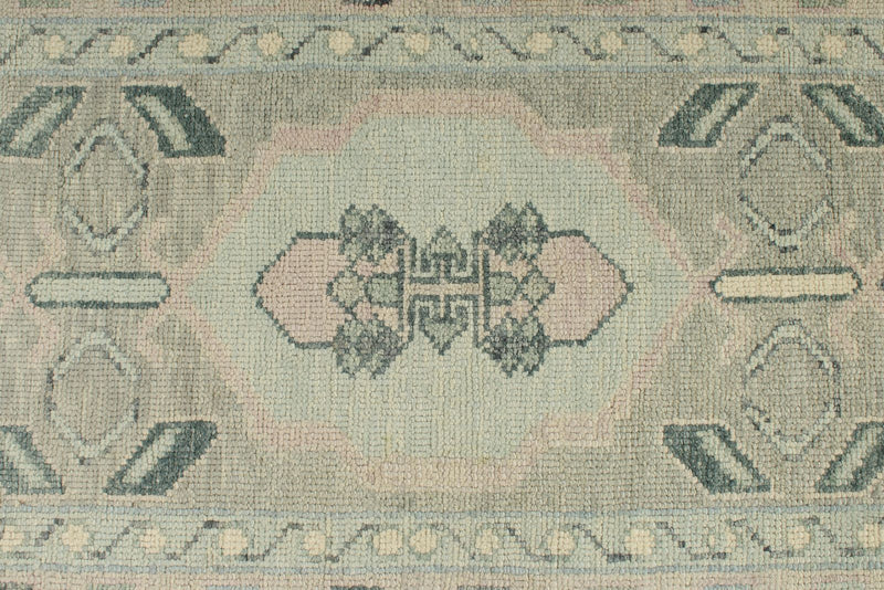 3x16 Gray and Ivory Turkish Oushak Runner