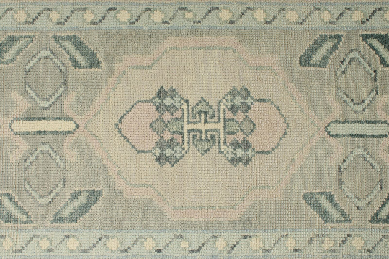 3x16 Gray and Ivory Turkish Oushak Runner