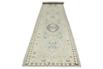 3x16 Gray and Ivory Turkish Oushak Runner