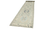 3x16 Gray and Ivory Turkish Oushak Runner