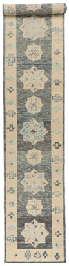 3x17 Gray and Ivory Turkish Oushak Runner