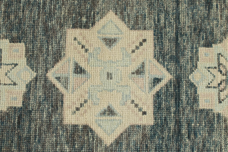 3x17 Gray and Ivory Turkish Oushak Runner