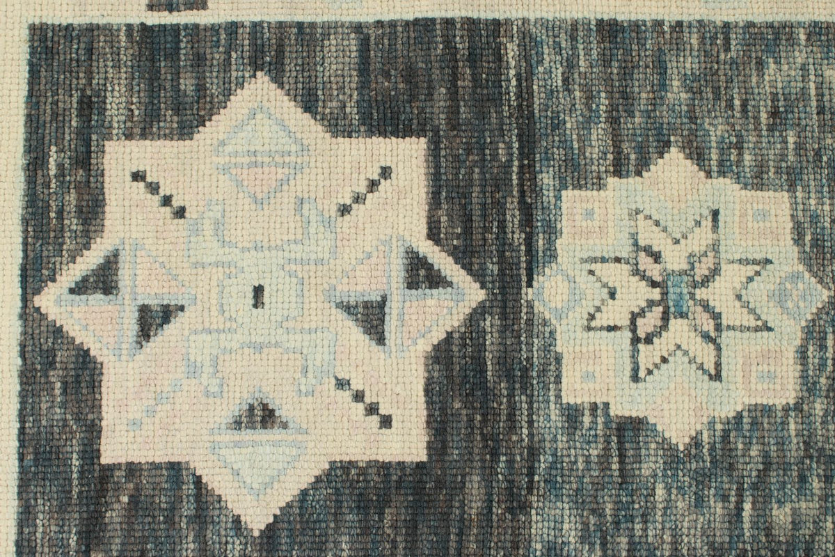 3x17 Gray and Ivory Turkish Oushak Runner