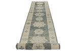 3x17 Gray and Ivory Turkish Oushak Runner