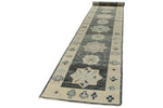 3x17 Gray and Ivory Turkish Oushak Runner