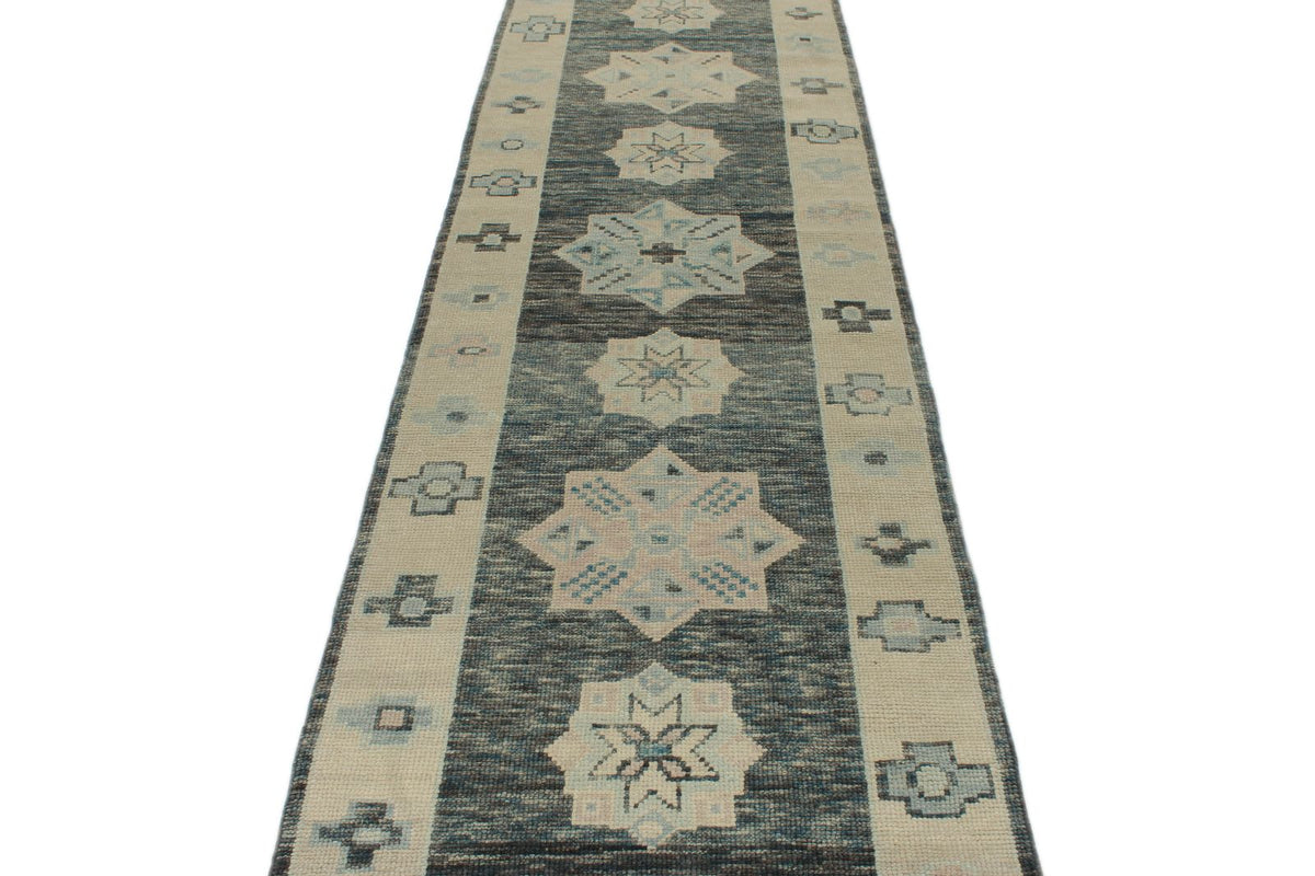 3x17 Gray and Ivory Turkish Oushak Runner